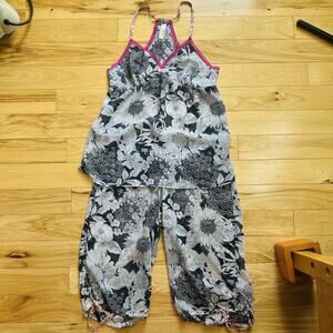 Liberty of London Target Pajama Set Blue Floral Size S Sheer Cami Capri Pjs